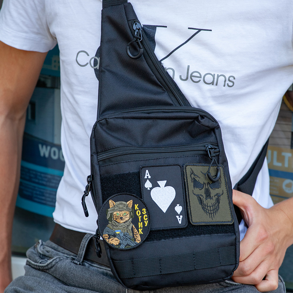 Практична сумка-месенджер, Чоловіча сумка планшет з накладним кишенею, Сумка для активного використання YF-51 Львів - фото 3