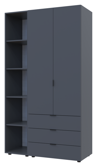 Комплект шкафов для одежды Doros Гелар (2 шт.) 115,7х49,5х203,4 см Графит (DRS-011145) Львов - изображение 4