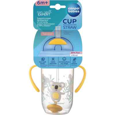 Поильник-непроливайка Canpol babies Exotic Animals с трубочкой и утяжелителем 270 мл Желтая (56/606_yel) Винница