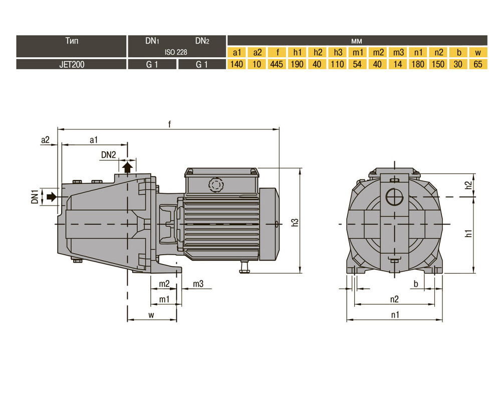 Насос відцентровий Optima JET200 1,5кВт чавун довгий (000008251) Київ - фото 5