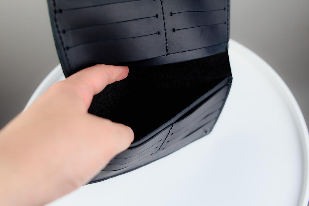 Чоловіче портмоне Skill із натуральної шкіри Crazy Horse SH109 (Чорний) Суми - фото 3