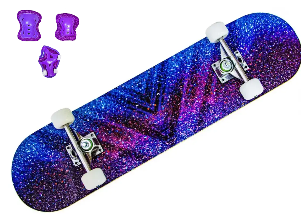 Скейт "Purple Space" із захистом у комплекті. Навантаження до 85 кг Одеса - фото 1