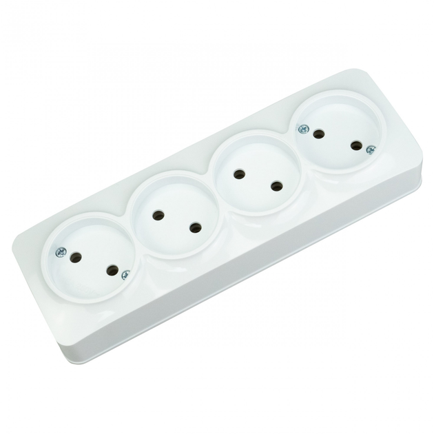 Розетка накладная 4-а 16А 250V IP20 біла Харків - фото 1