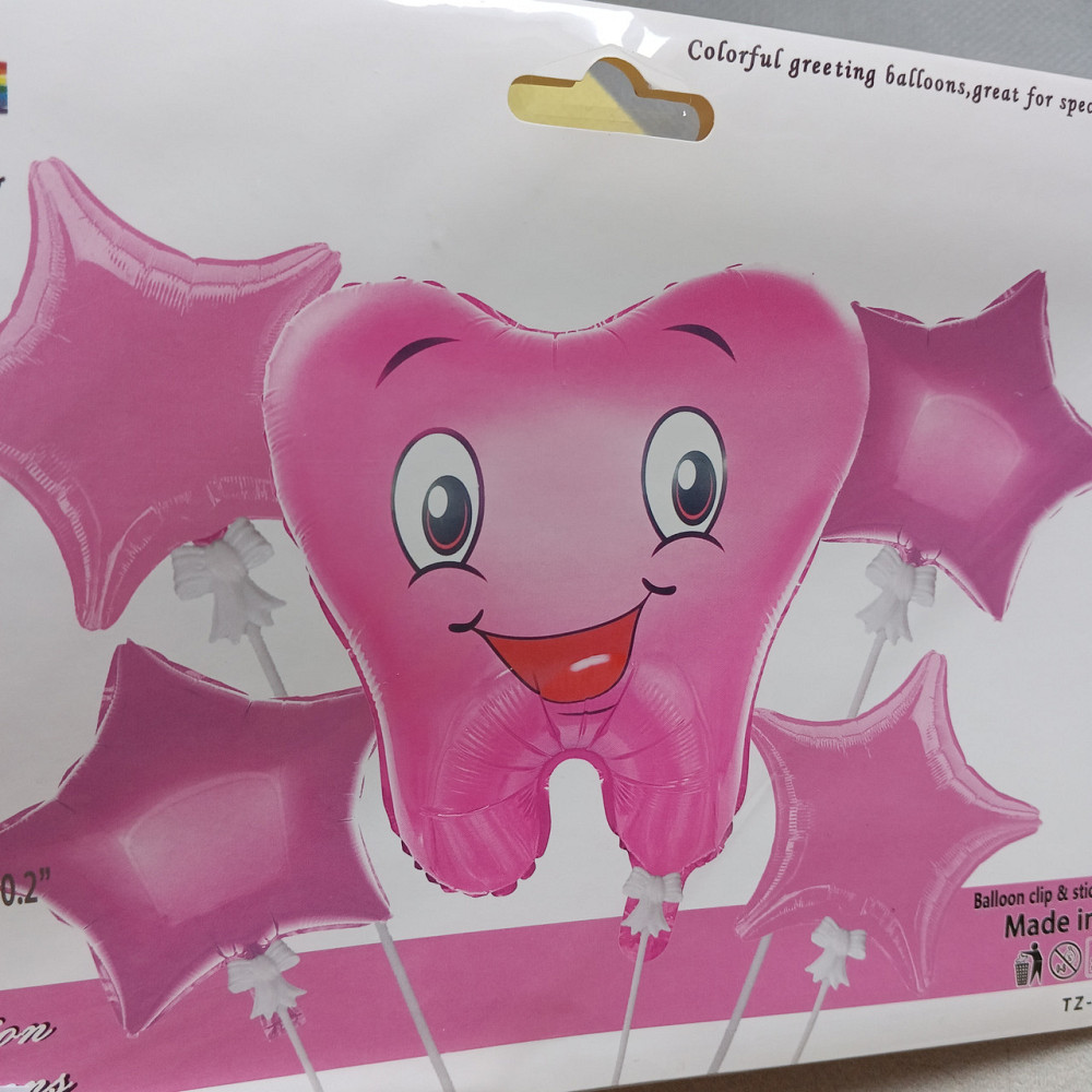 Набір повітряних кульок зубчик рожевий  (5 предметів) Київ - фото 2