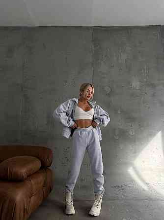 Женский теплый прогулочный костюм: кофта и штаны трехнитка на флисе Меланж, 48/50 Одесса