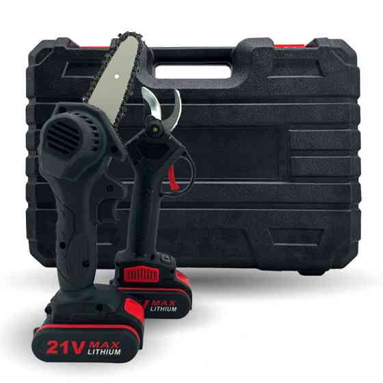 Набор мини пила на 6 дюймов и секатор + 2 аккумулятора и кейс Винница