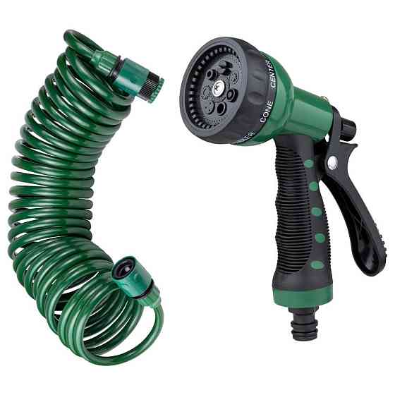 Набір поливальний: шланг спіральний 7.5м + пістолет-розпилювач 7-режимний GRAD (5019065) Київ