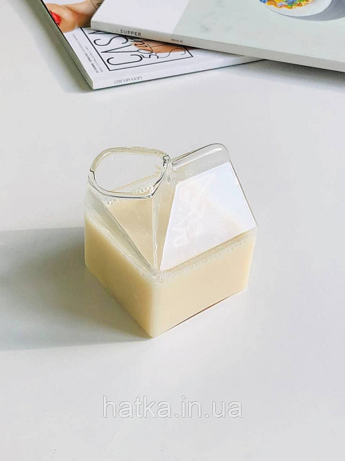 Молочник скляний Olens "Холодна гора" 350 мл скляний для дому та ресторану Київ - фото 3