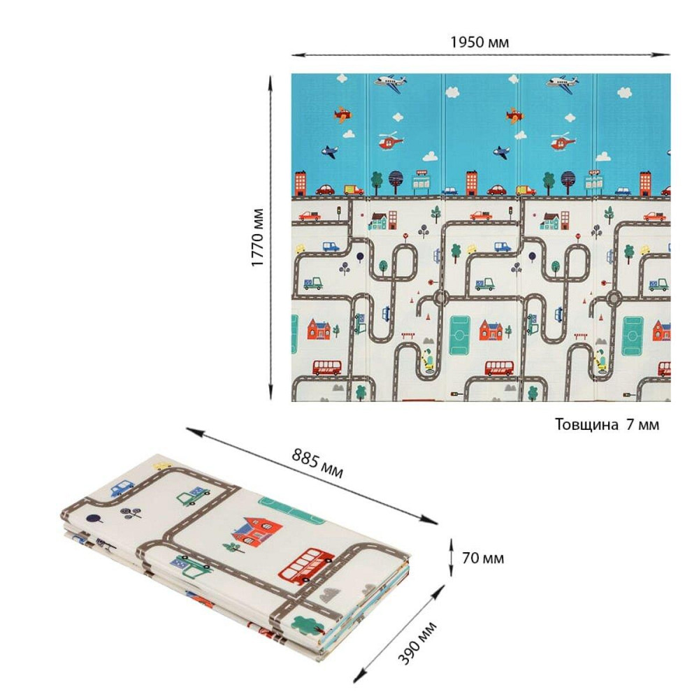 Дитячий складний термокилимок 177см х 195см х 7мм SW-00003038 Дніпро - фото 3