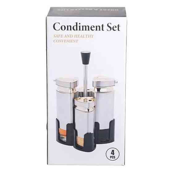 Yiwu Набір для спецій на підставці 4 ємності 10х10х17 см ємності для приправ HP-1325 Киев