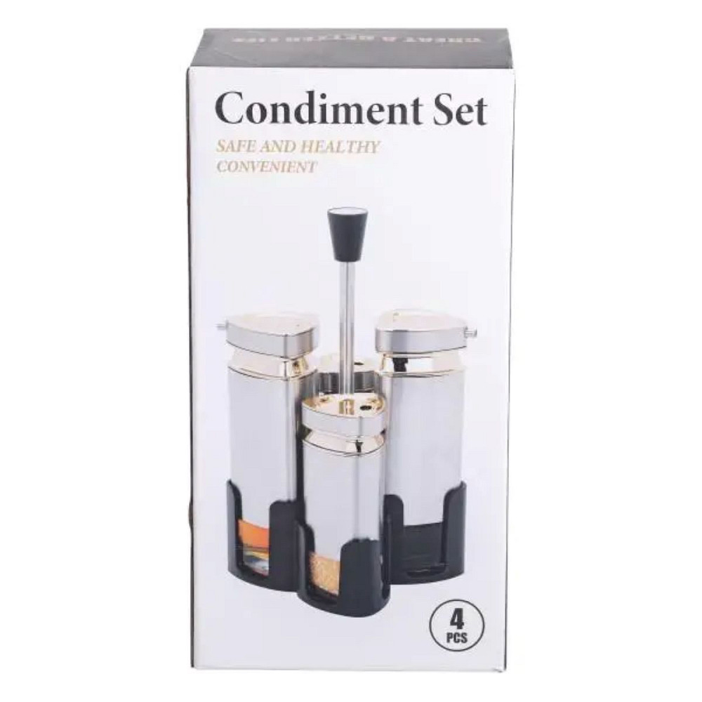 Yiwu Набір для спецій на підставці 4 ємності 10х10х17 см ємності для приправ HP-1325 Київ - фото 5