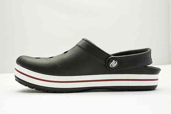 Крокси чоловічі сабо з великими дірками та підвищеною легкістю "Like Crocs" чорні Одеса
