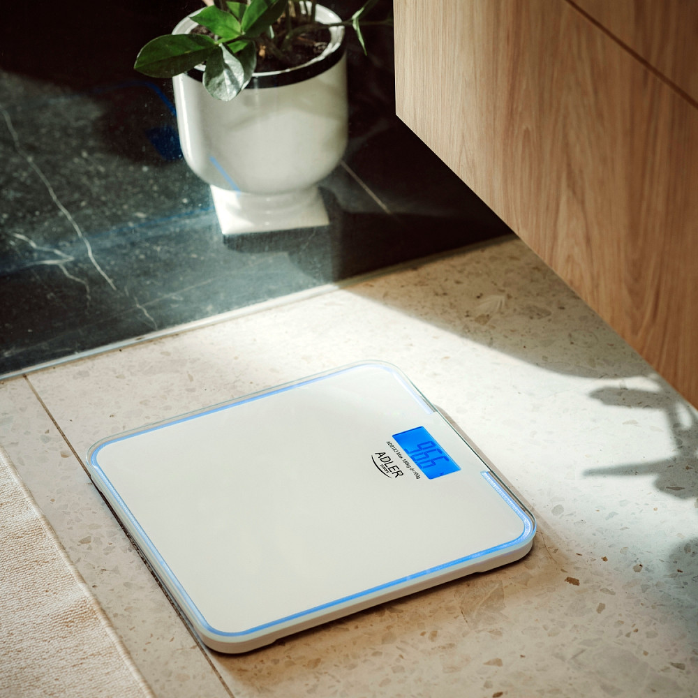 Ваги напольні Adler AD 8183 white електронні/ 180кг/ 2хААА автовимкнення/ синя підсвітка Винница - изображение 8