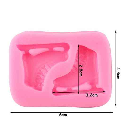 Молд силиконовый Коньки 60 на 44 мм розовый Киев