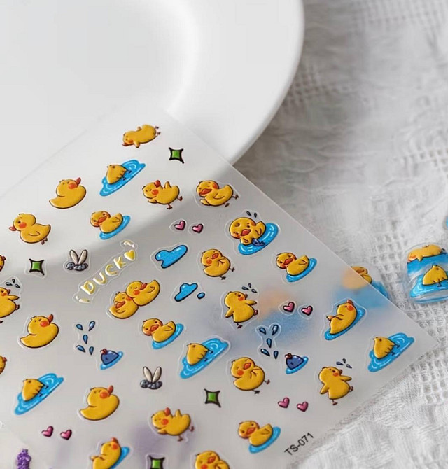 Наклейки для ногтей утята 3D, декор для маникюра kawaii, детский nail art дизайн Киев - изображение 2