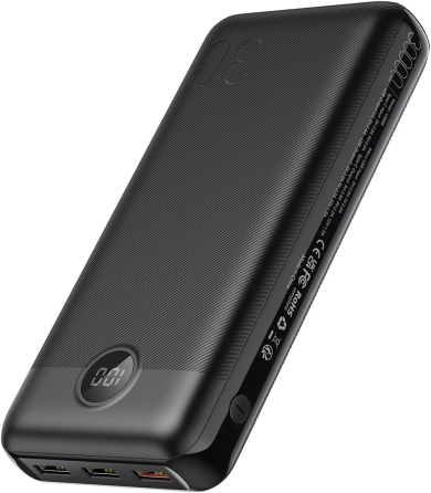 Павербанк VEGER V3008/L30 30000 мАг 20 Вт PD QC 3.0, 4 виходи, USB-C, цифровий дисплей, швидка зарядка, чорний Київ