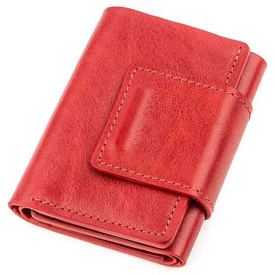 Суворе портмоне жіноче з гладкої шкіри GRANDE PELLE 11153 Червоне Київ