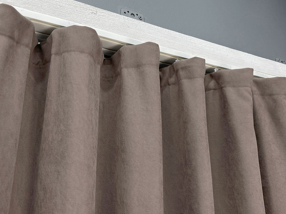 Комплект коротких штор VR-Textil Микровелюр Petek № 1825ш Какао 140х170 см 2 шт (35-0449) Киев - изображение 8