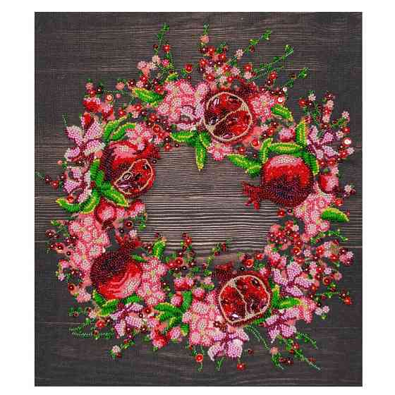 Набір для вишивання бісером "Червоні гранати" AB-890 на натуральному полотні Вінниця