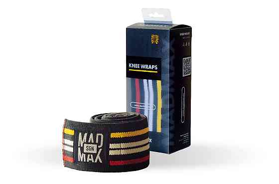 Бінті на коліна MadMax MFA-292 Knee Wraps Black Кам'янське