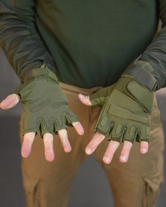 Рукавички тактичні безпалі E302 Sand olive ВТ6001 Одесса - изображение 3