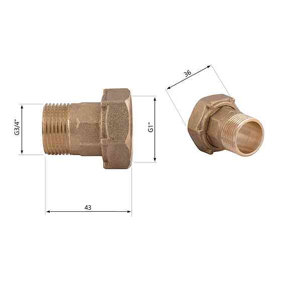 Комплект Thermo Alliance Standart 3/4"Н х 1" В для лічильника SD42920 Київ