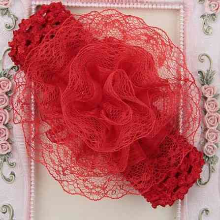 Дитяча пов'язка з квіткою універсальний червоний Київ