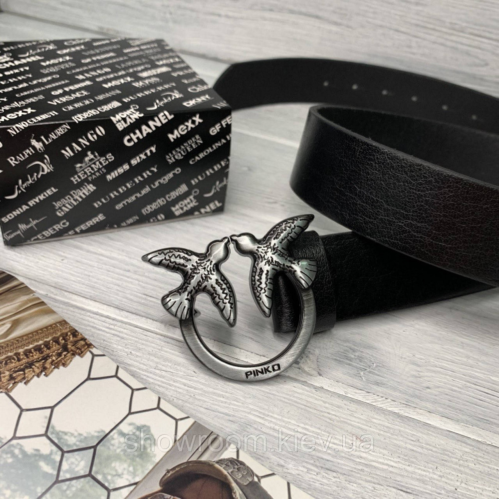 Женский кожаный ремень Pinko grey (3 cм) Киев - изображение 1