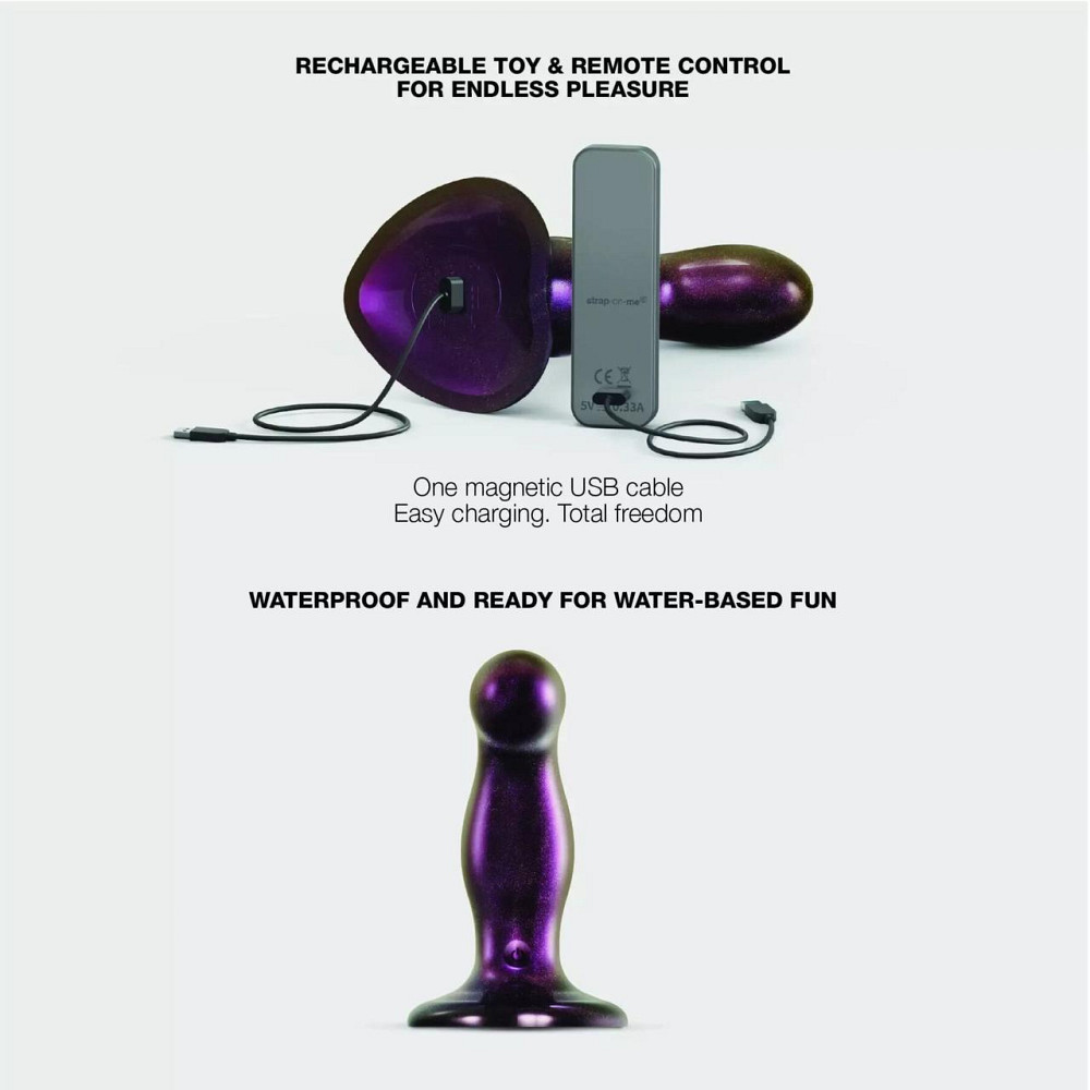 Дилдо с вибрацией Strap-On-Me FINGERING & VIBRATING DILDO - M - PURPLE, с манящим движением Sex Aura Киев - изображение 3