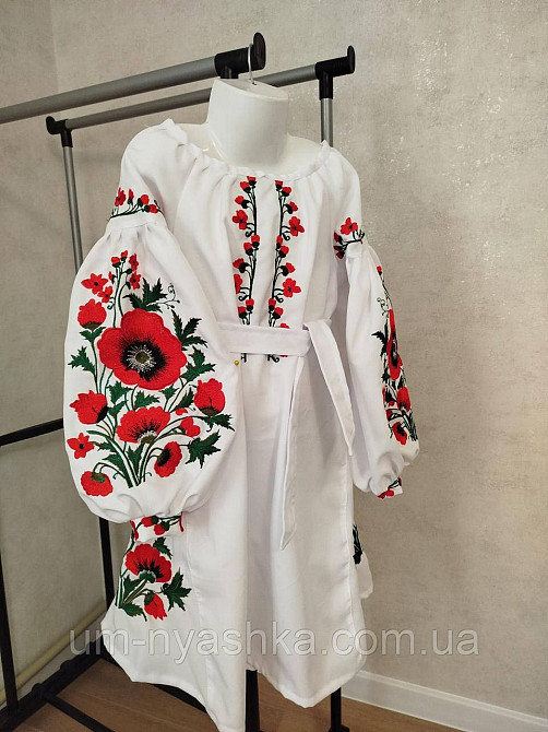 Платье вышиванка бело-красное с маками для девочки Кривой Рог - изображение 8