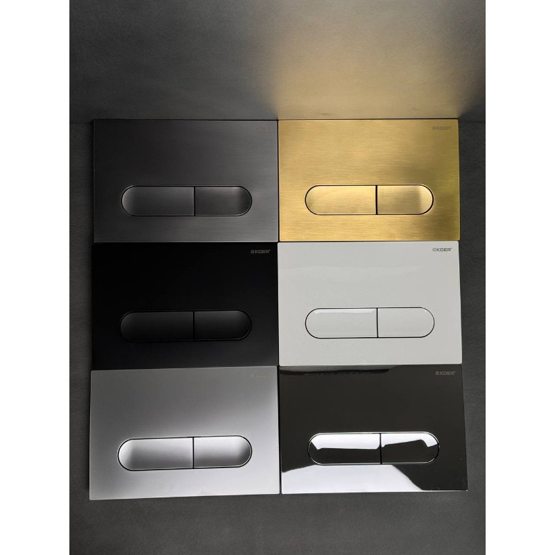 Панель змиву Koer KT-0608-07 240x160x10mm пластикова, кнопка закруглена (колір графіт) (KR6128)   ( 21058 ) Харків - фото 6