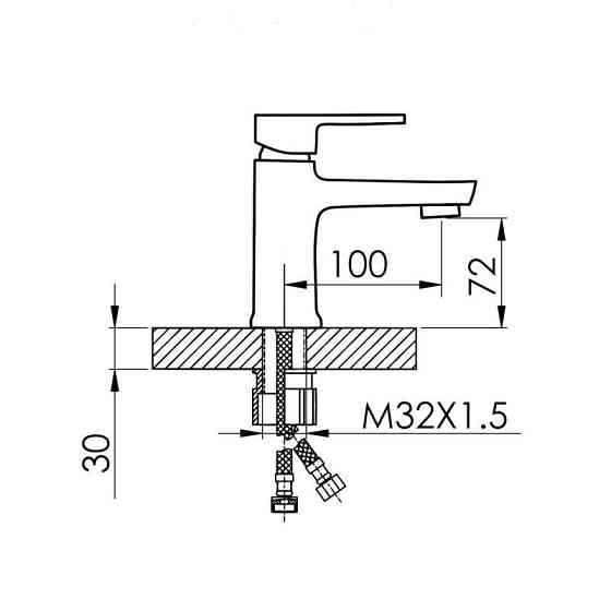 Смеситель для раковины Lidz Wawel 001 (k35) LDWAW001BLA45392 Black черный Киев