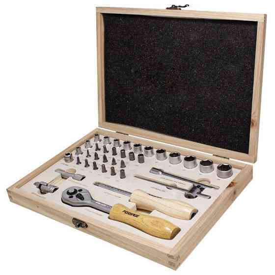 Набір інструментів 38 предметів. 1/4" (6гр.) у дерев'яному футлярі Forsage F-2382-5 Одеса