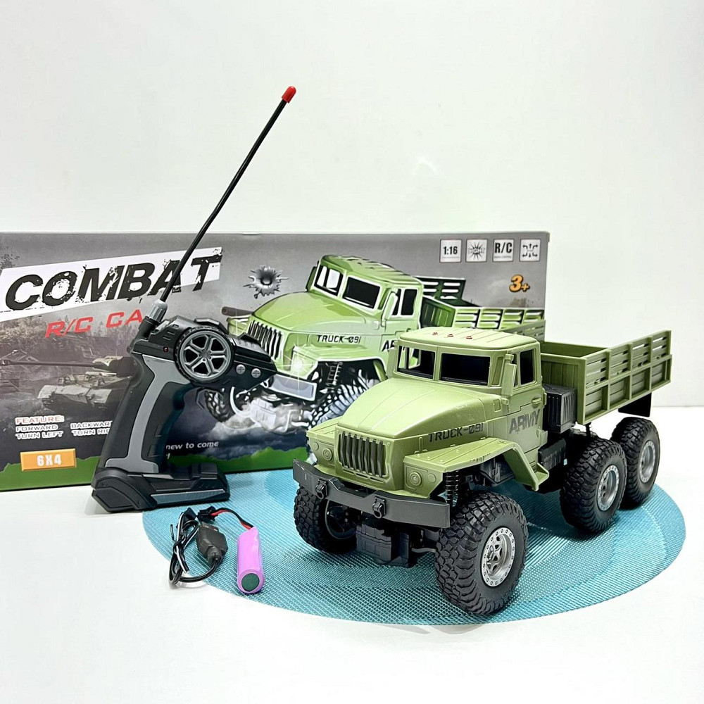 Вантажівка військова на радіокеруванні з гумовими колесами на акумуляторі з пультом (WL-300B) Чернігів - фото 1