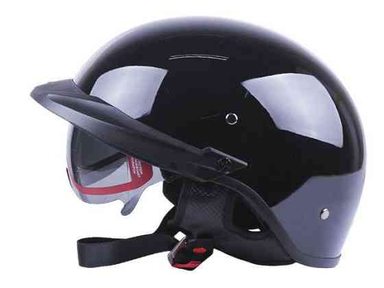 Шлем мотоциклетный MD-513-1, черный глянцевый с черным стеклом, size XL Мукачево