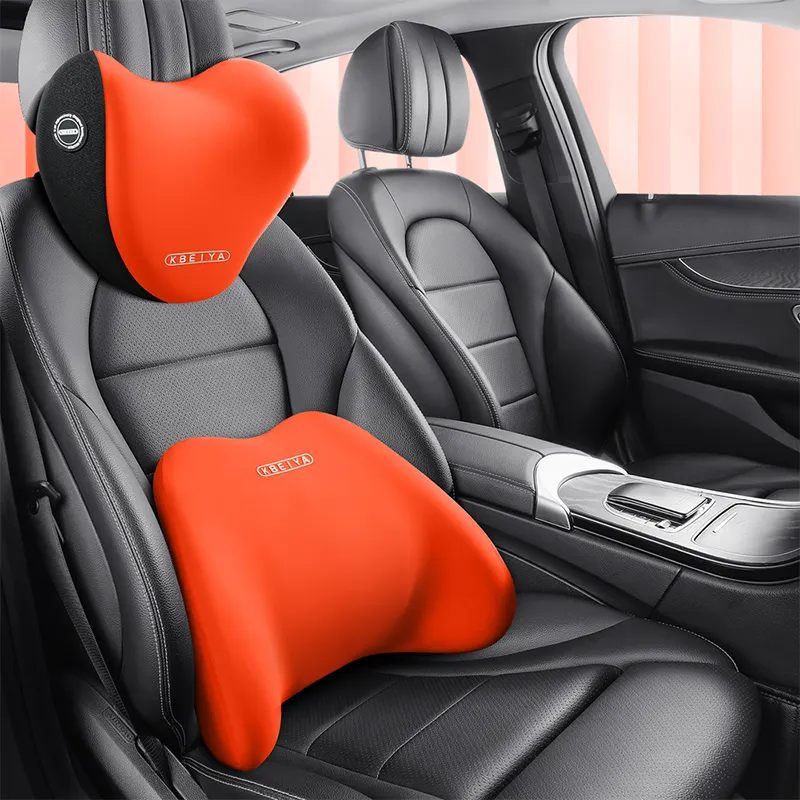 Набор подушек в машину под шею и спину в авто,подушки на подголовник и спинку сиденья,оранжевые Каменец-Подольский - изображение 1