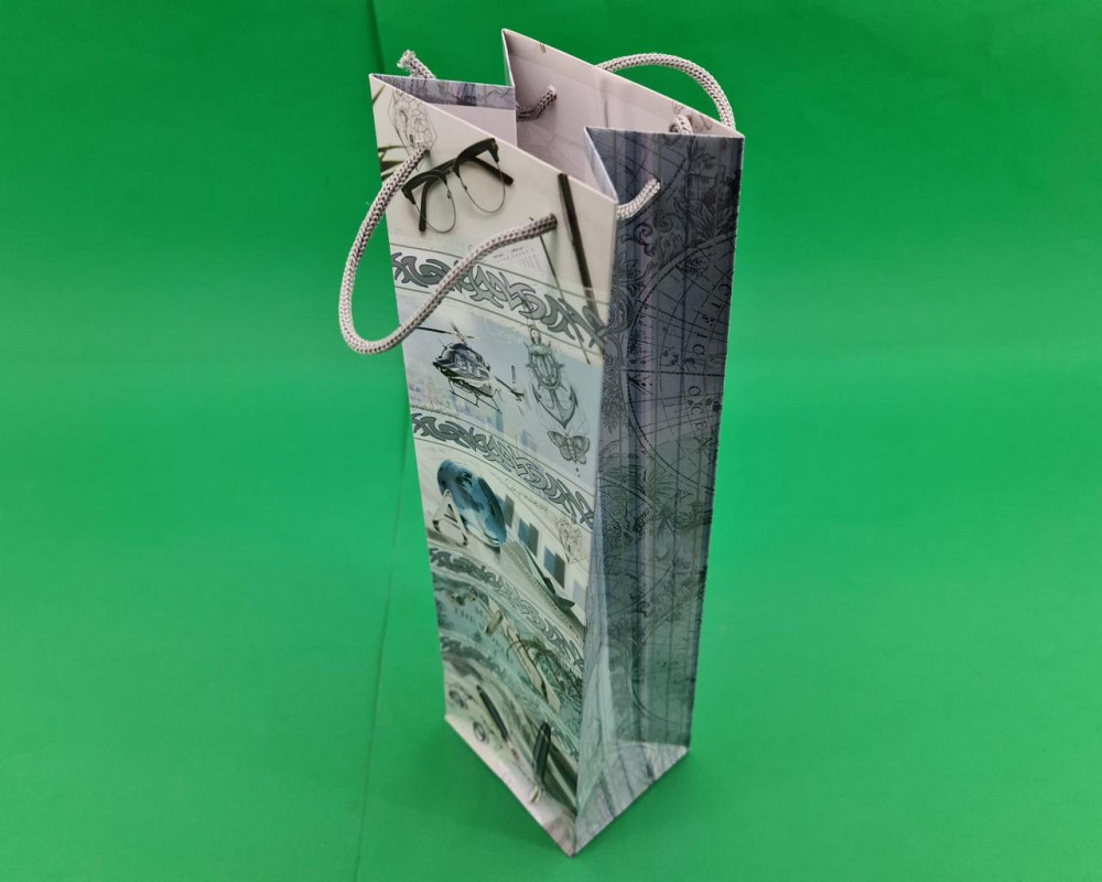 Пакет бумажный подарочный под бутылку  12/9/36(артBUT-77) (12 шт) Харьков - изображение 1