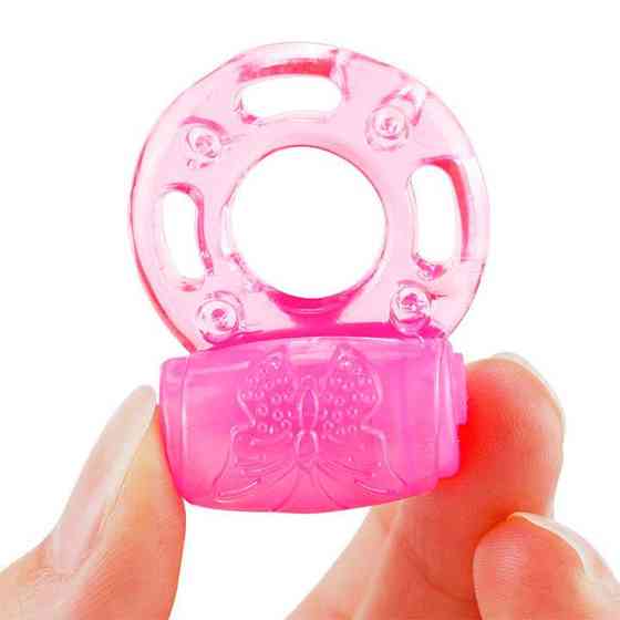 Эластичное эрекционное кольцо с вибрацией - Розовый Винница