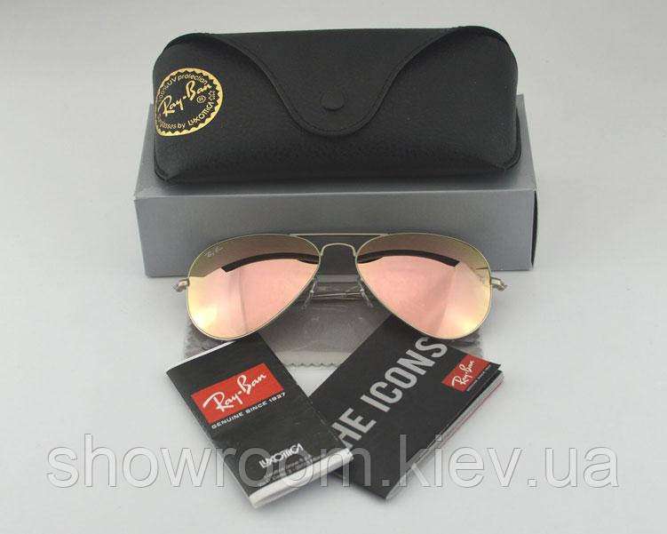 Женские солнцезащитные очки в стиле RAY BAN aviator 3026 (019/Z2) Lux Киев - изображение 1