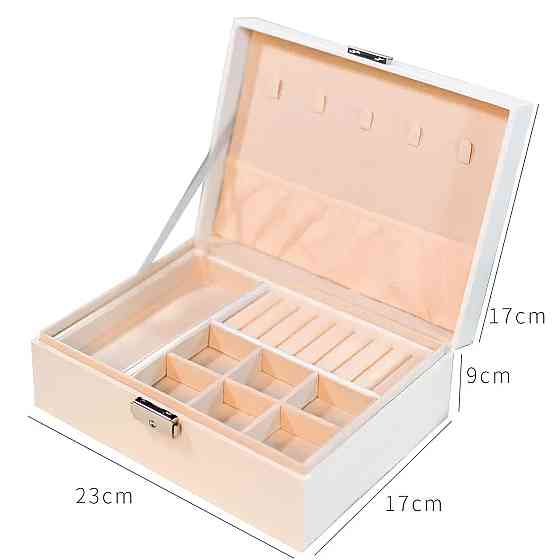 Органайзер для ювелірних виробів RESTEQ — двошарова біла шкатулка для прикрас з відділеннями Київ