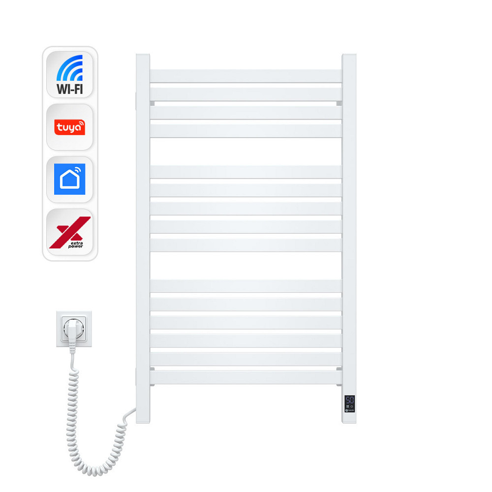 Електрична сушарка для рушників NAVIN Авангард X 480х800 Sensor з WI-FI лівобічна, біла Київ - фото 1