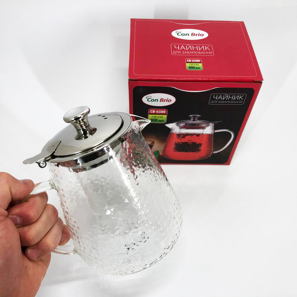 Красиві заварники для чаю Con, Скляний заварний чайник для чаю чайники, Чайник зі скляним заварником PM-70 Львів - фото 3