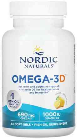 Омега + Д3 Nordic Naturals Omega-3D 1000 мг 60 капсул Лимон Київ