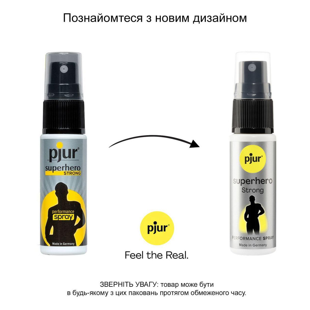 Пролонгирующий спрей pjur Superhero Strong Spray 20 ml, с экстрактом имбиря, впитывается в кожу Sex Aura Киев - изображение 3