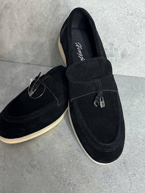Туфли женские Hengji 336-1 замшевые лоферы с фурнитурой черные, 39, 25 см Киев - изображение 13