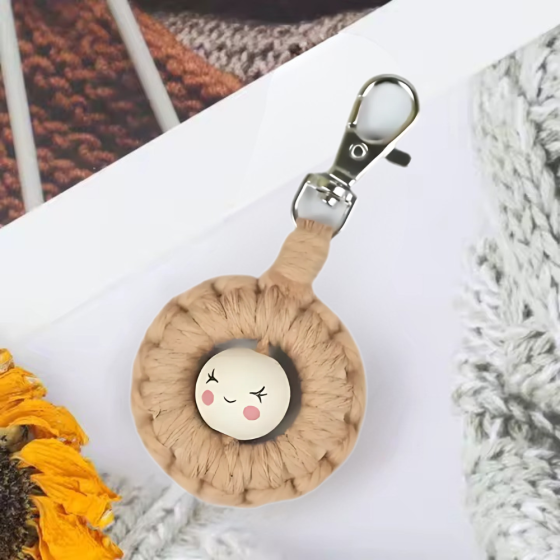 Набір макраме для рукоділля для ручної пряжі брелока для ключів або аксесуарів 10х5см, коричневий Кам'янець-Подільський