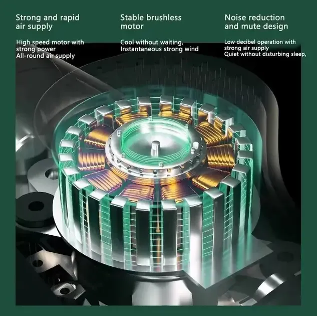 Портативный мини вентилятор для дома Telescopic Folding Fan Складной настольный вентилятор с USB зарядкой Коломия - фото 6