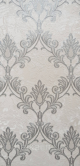 Шпалери метрові вінілові на флізеліні Sintra Classic класика завитки візерунки структурні сріблясті на сірому 540633 Київ - фото 6
