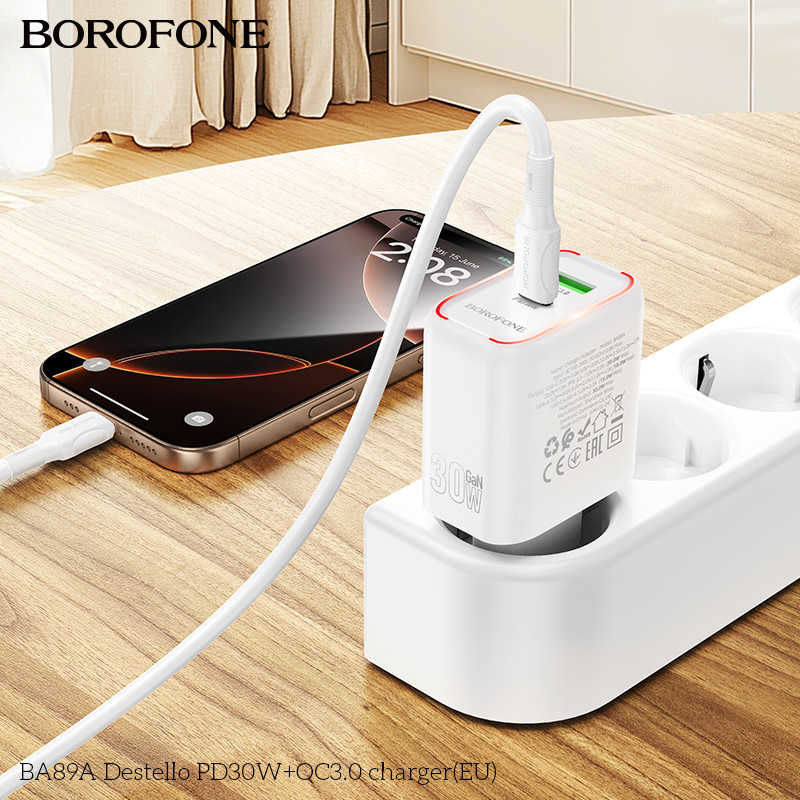 Зарядное устройство BOROFONE BA89A Destello 30W White Киев - изображение 3
