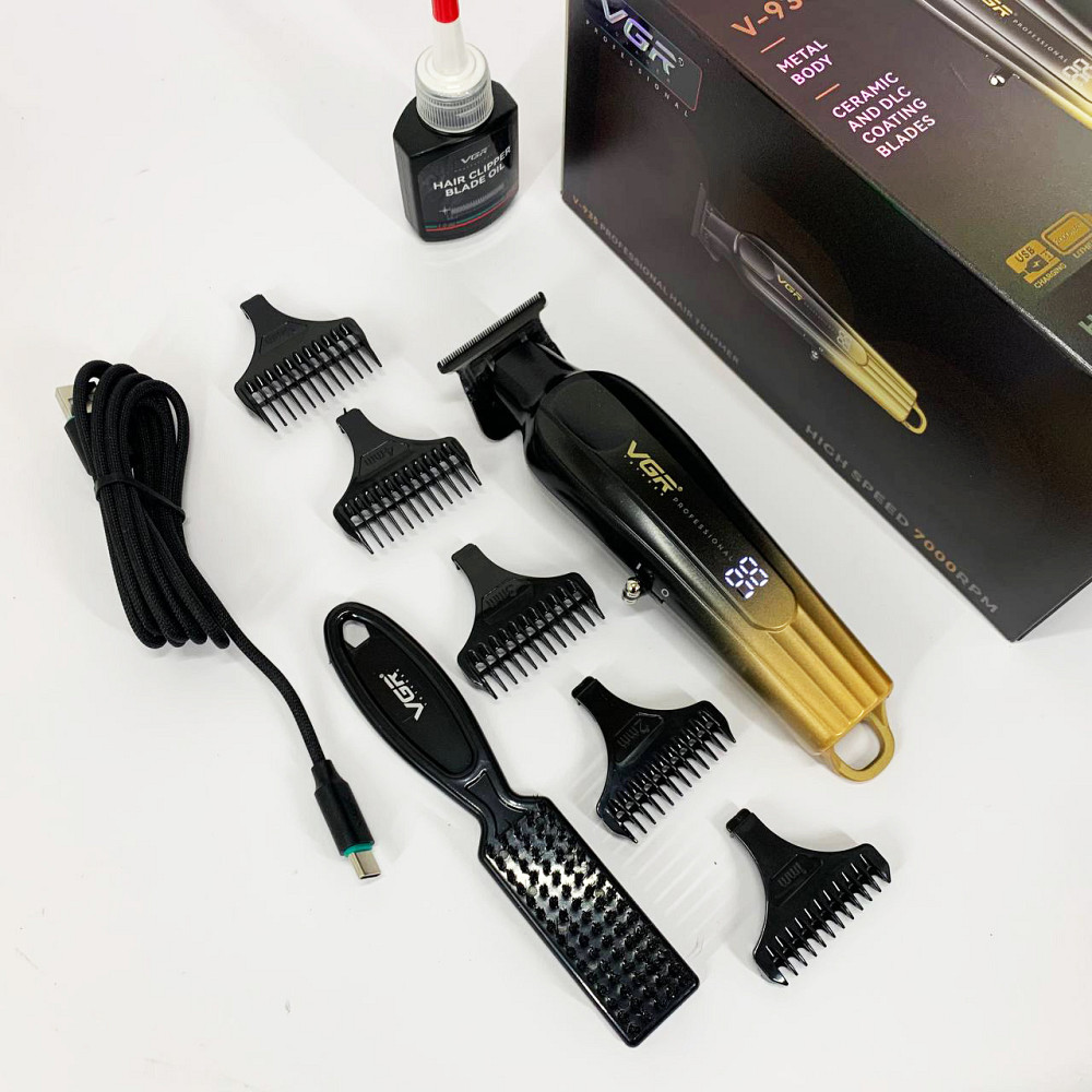 Машинка для стрижки с дополнительными насадками VGR V-935, Мужской триммер для окантовки VO-62 Львов - изображение 9